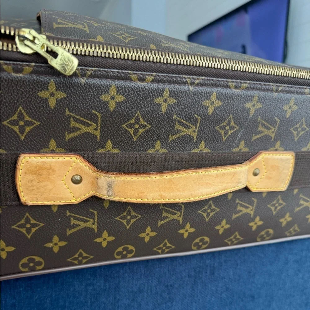 Louis Vuitton Brown and Tan Monogram Suitcase